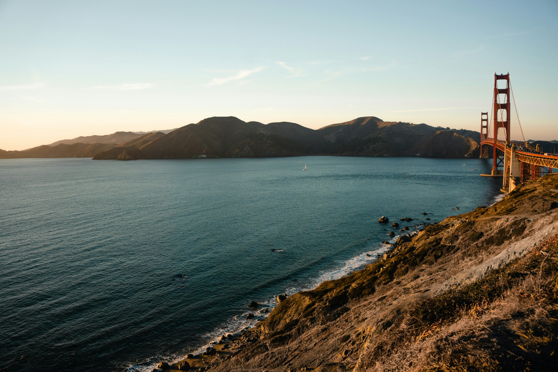Golden hour over the California coastline